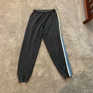 Avaitor Nation Black Joggers with Blue and White Stripe